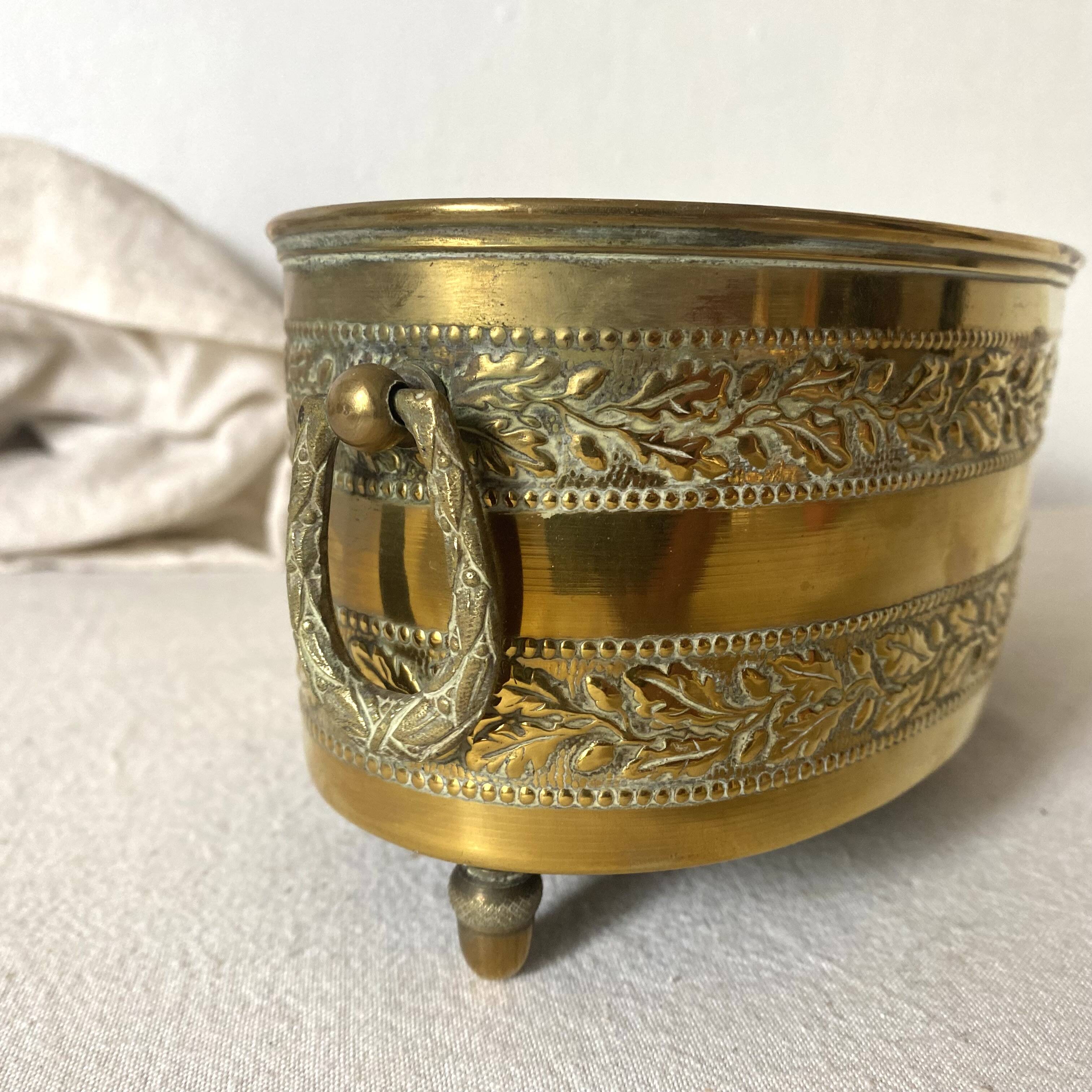 Antique brass planter