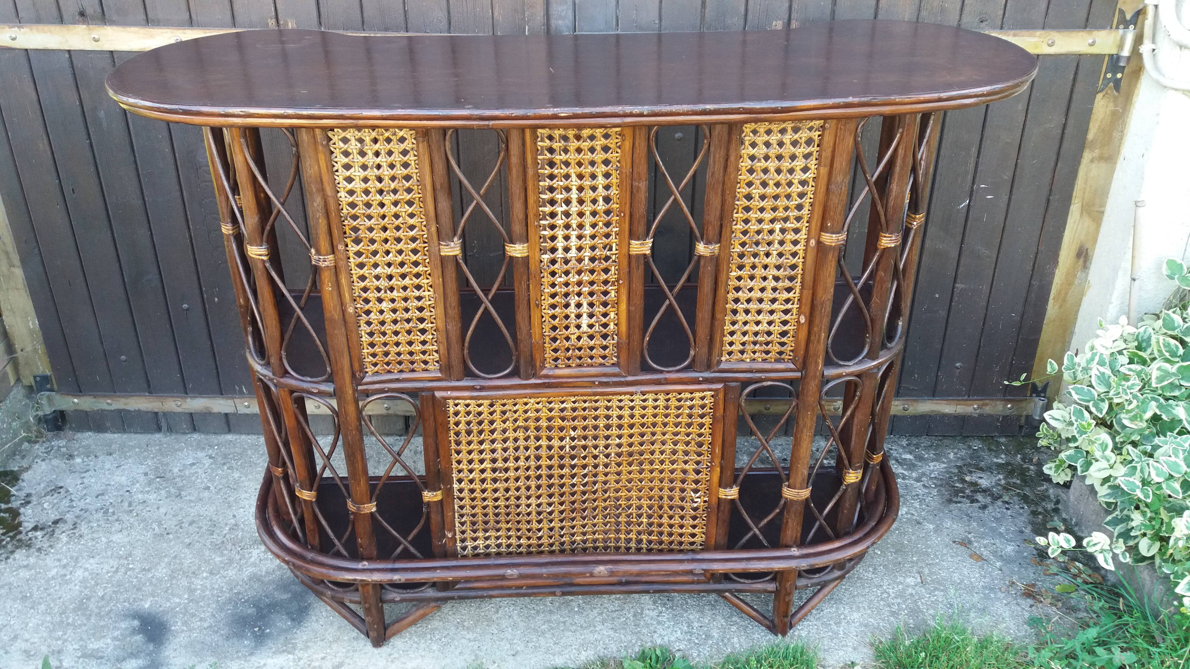 Rattan and bamboo bar