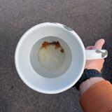 Old floral enamelled pitcher pitcher B freres cafetiere enamelee