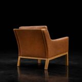 Vintage Mid-Century Danish Modern Brown Leather Easy Chair Model 39