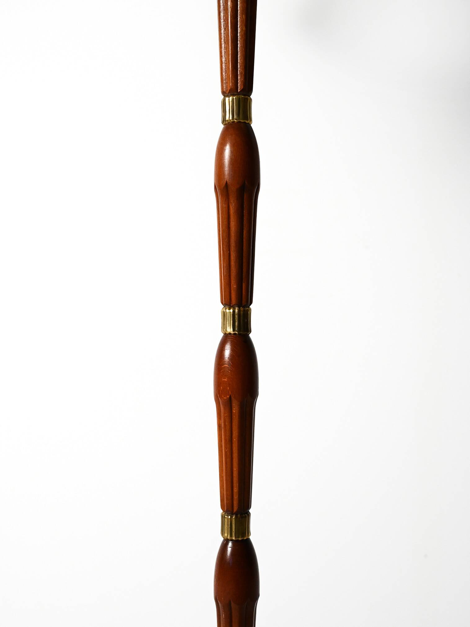 Lampadaire à trois bras en teck et laiton, Scandinavie, années 1940-1950