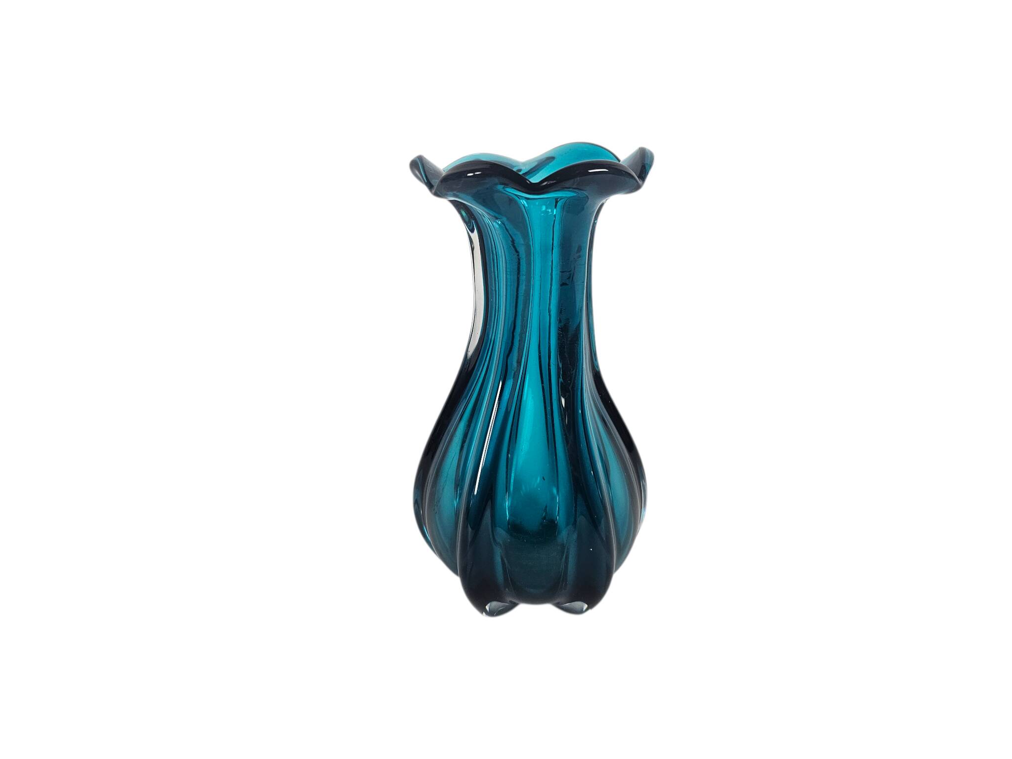 Murano - vase - aqua blue - Italy - 3rd quarter of the 20th century