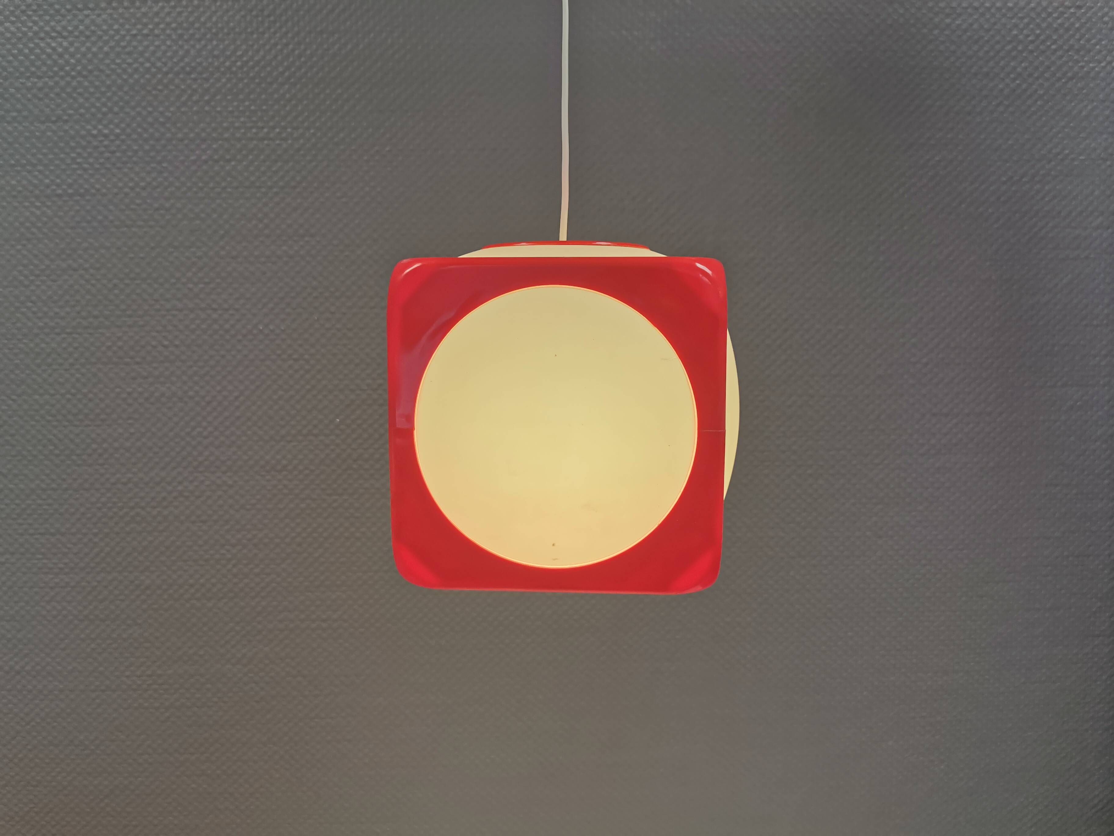 Vintage Poker Dice pendant lamp by Hoyrup Lighting, 1976, Denmark.