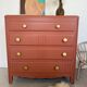 Commode vintage bois terra cotta art déco