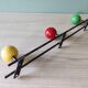 Coat rack steel pateres balls wood