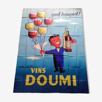 Advertising poster Doumi original wines 1955 Jean Desaleux 230x310 cm