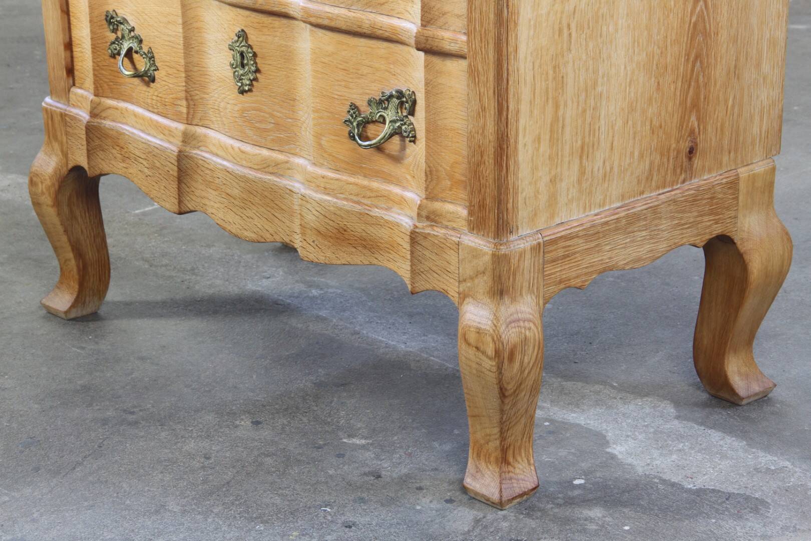 Vintage Mid-Century Danish Oak Baroque/Rococo style Commode