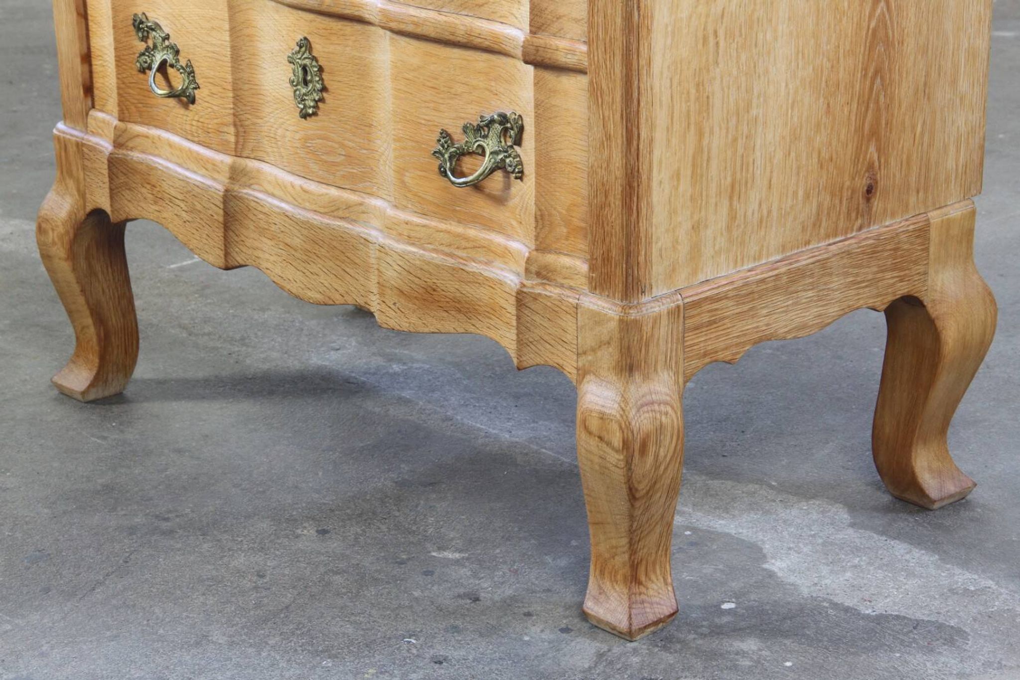 Vintage Mid-Century Danish Oak Baroque/Rococo style Commode