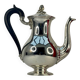 Christofle Silver-Plated Metal Coffee Pot with Blackened Wood Handle