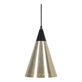 Cone-shaped mid-century pendant lamp / brass/gold finish / Danish Modern design / 1960s