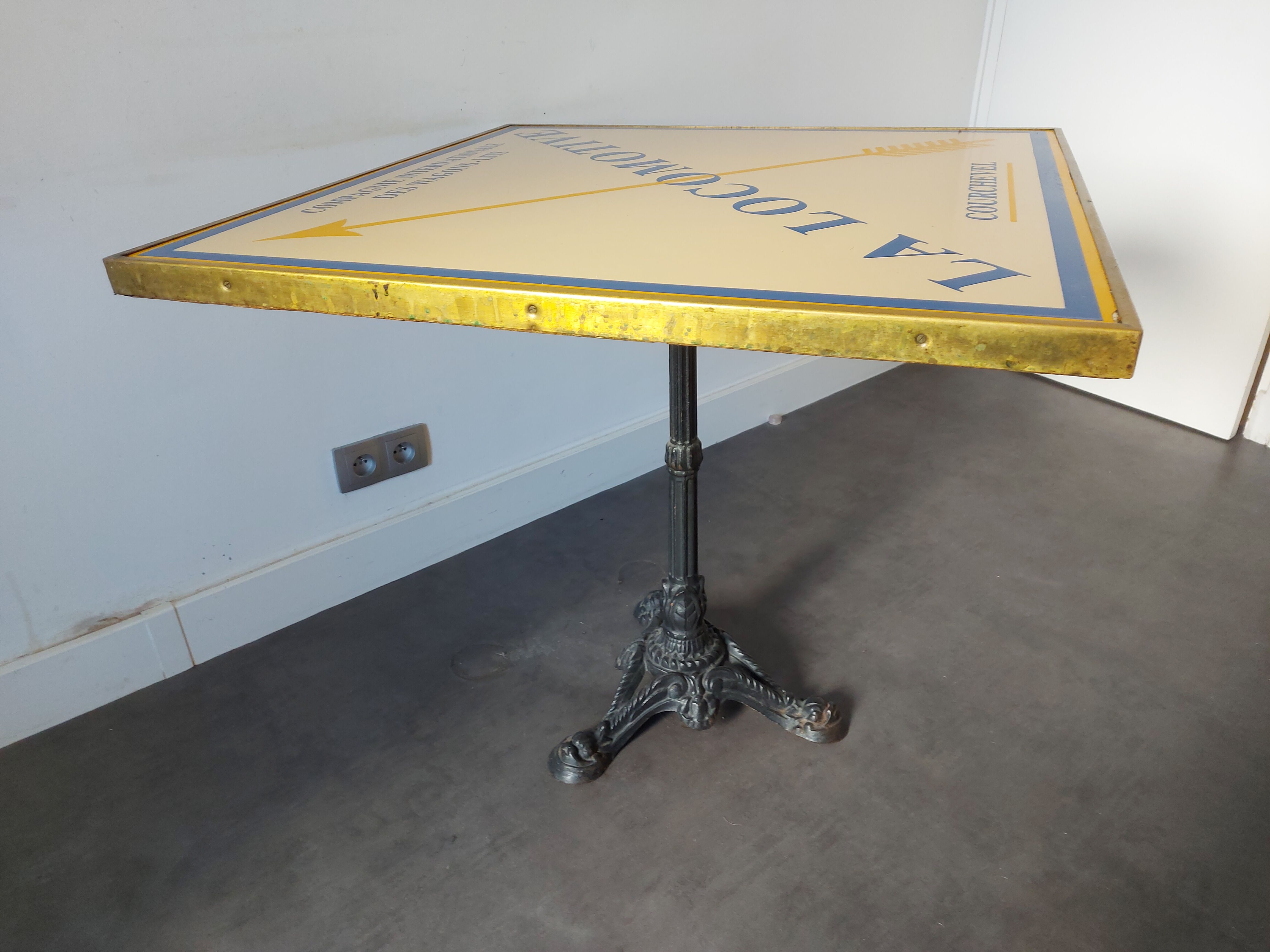 Vintage enameled table, Courchevel ski resort