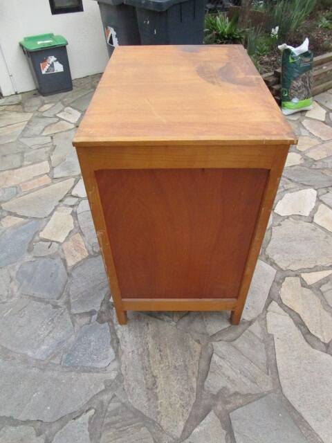 Small antique wooden work or storage cabinet.