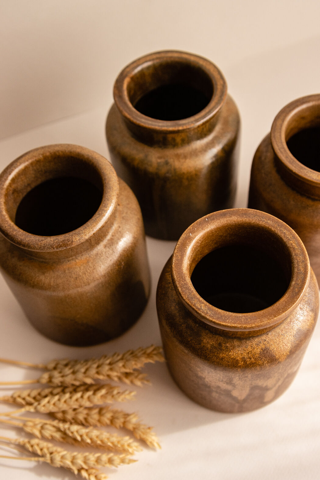 Brown Mustard Pot