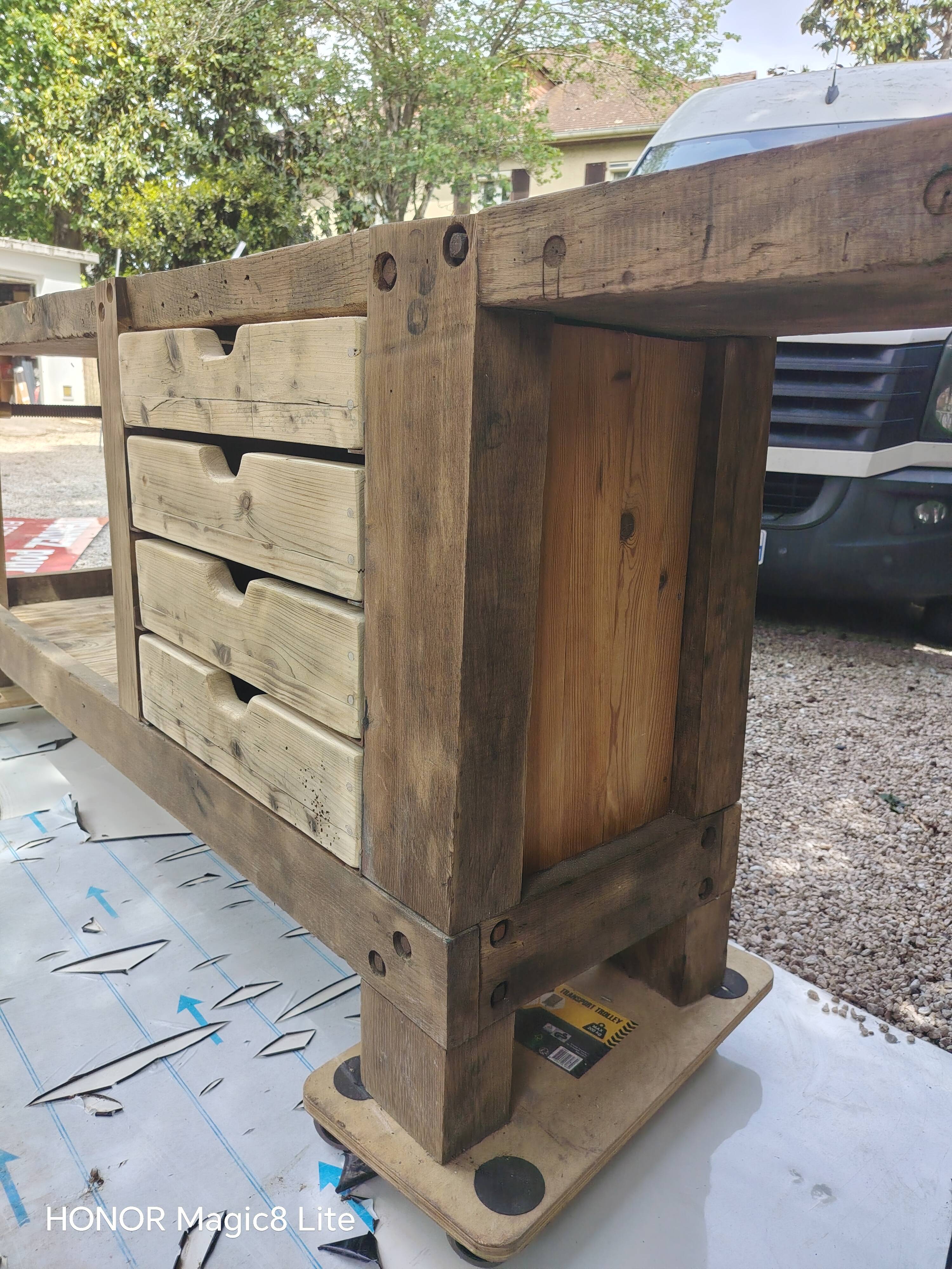 Old carpenter's workbench — industrial/rustic style