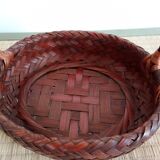 Japanese woven bamboo basket. Ikebana.