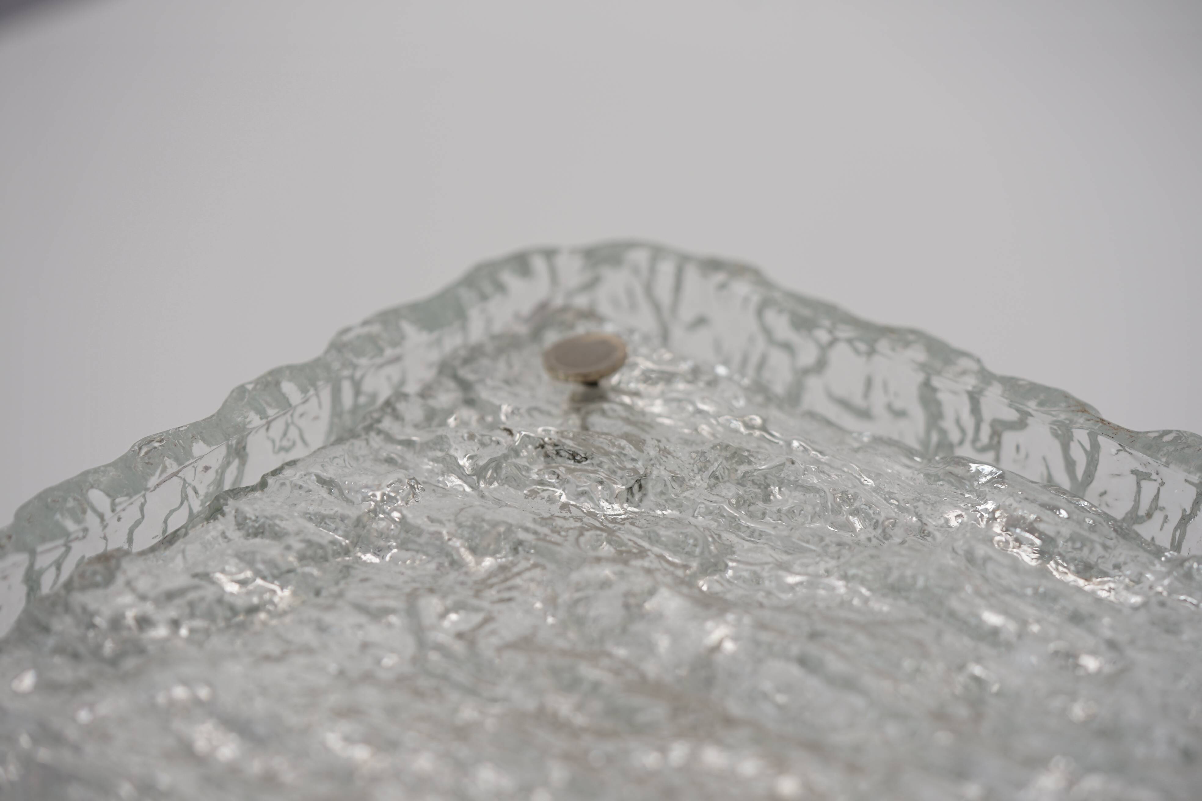 Ice glass ceiling lamp by Kaiser Leuchten 1970s