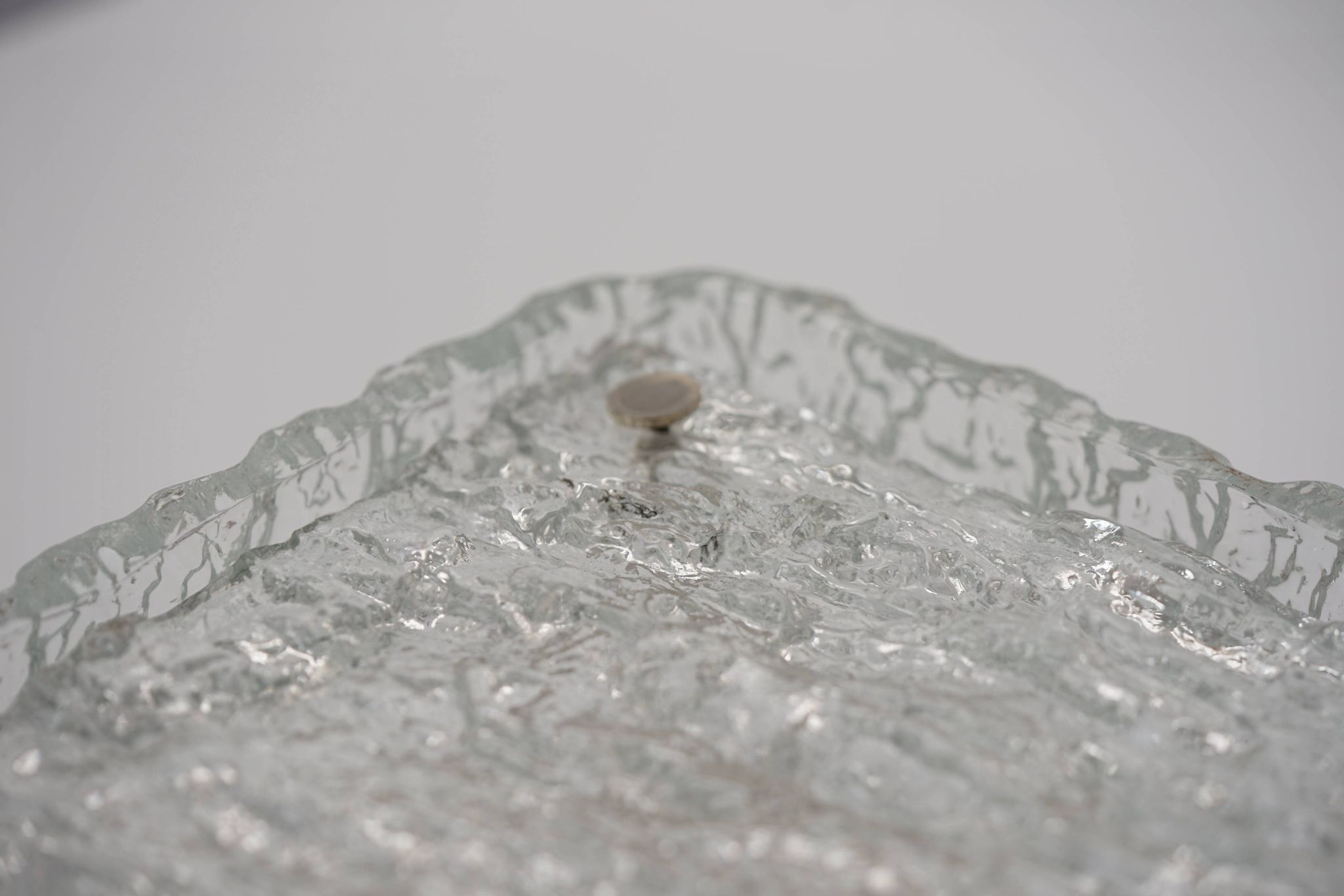 Ice glass ceiling lamp by Kaiser Leuchten 1970s
