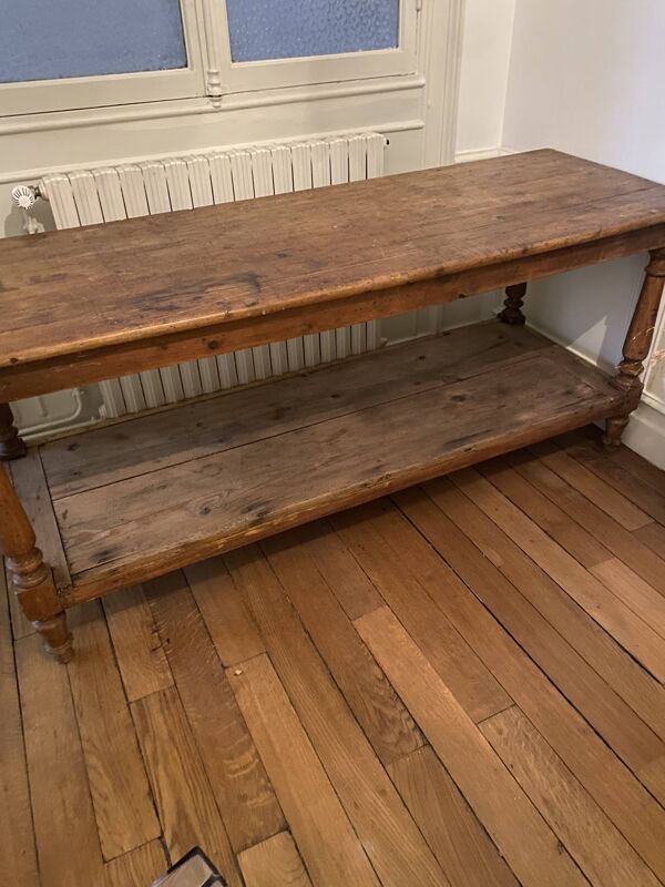 table de drapier  ancienne , campagne chic