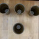 Série de 4 tasses gobelets digoin grès beige made in france vintage #e