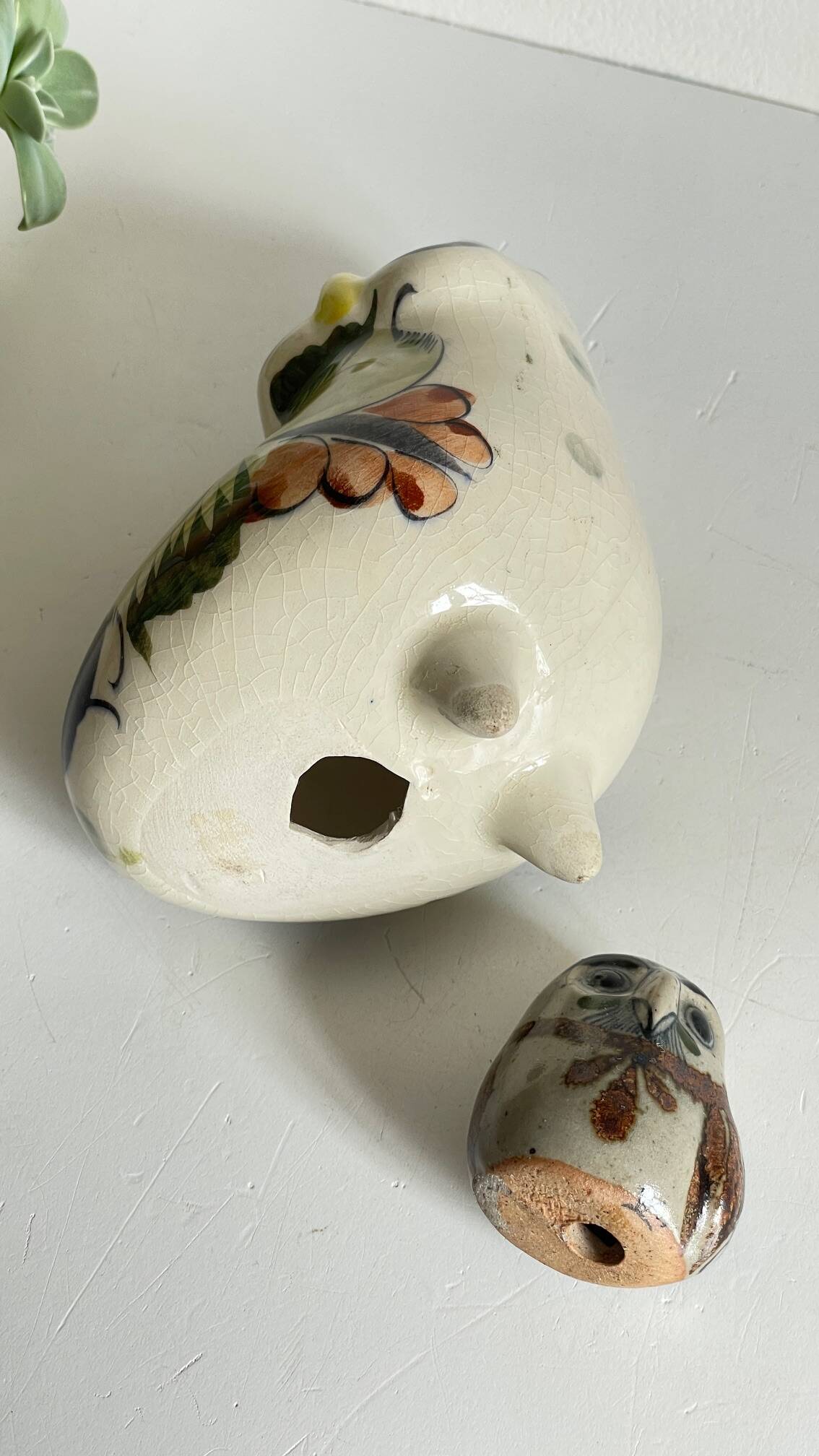 Duo HIBOUX Vintage ARTISANAL Ceramics