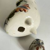 Duo de hiboux en céramique artisanale vintage