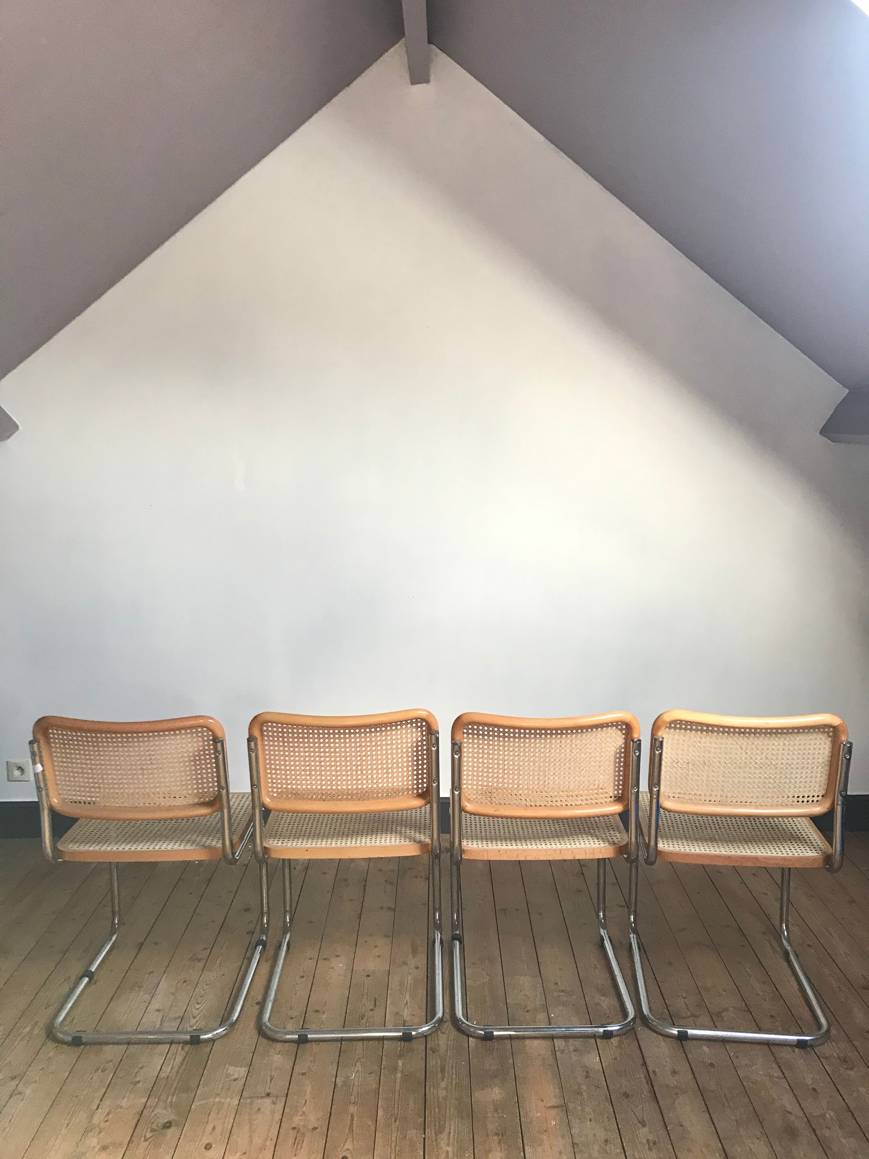 4 chairs cesca b32 by Marcel Breuer