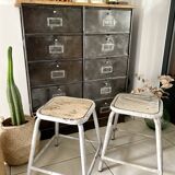 Pair of industrial workshop stools