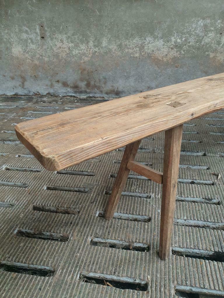 Old bench sidetable pine with oak