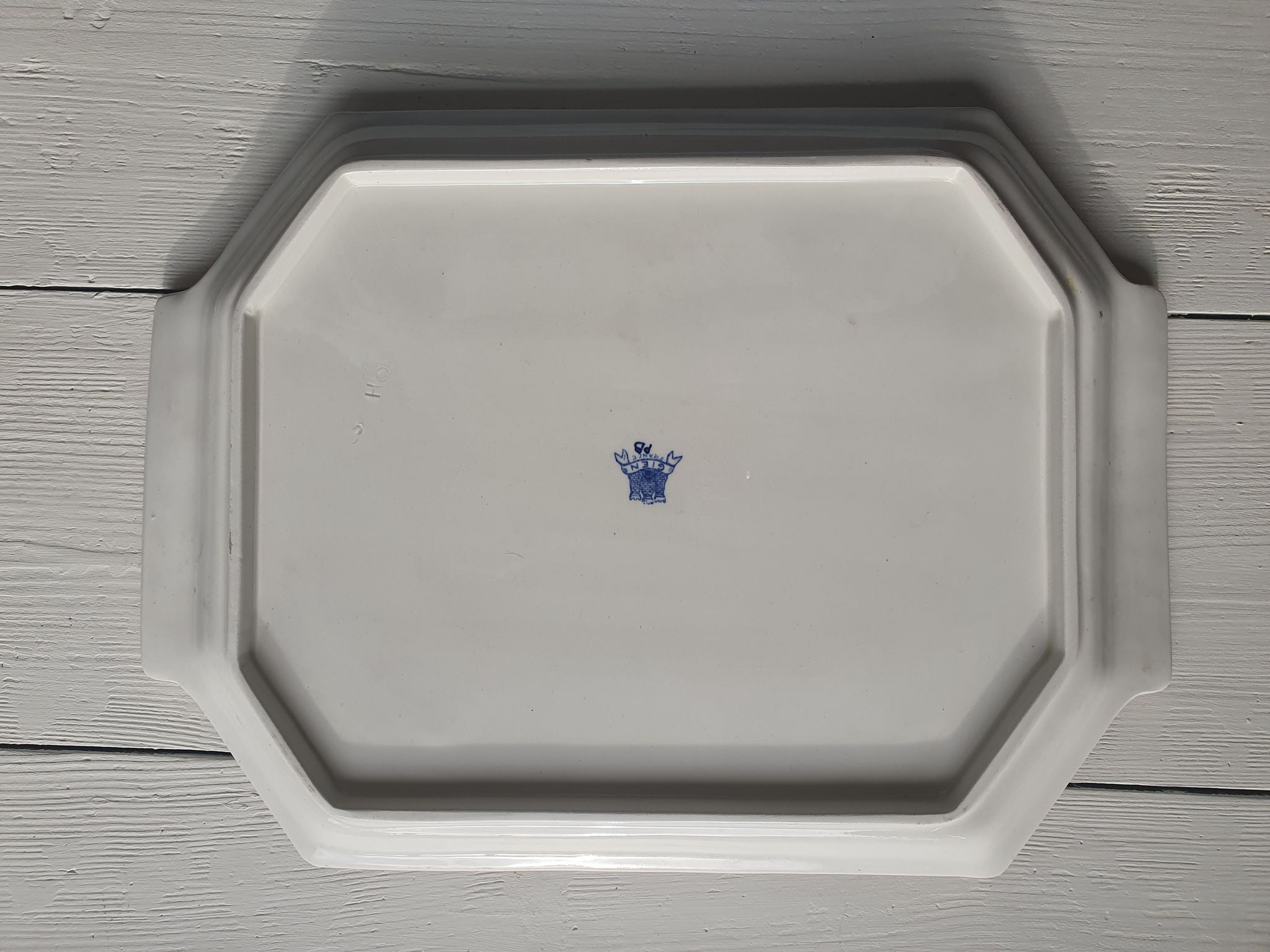 Top dish in earthenware of Gien decoration Peony