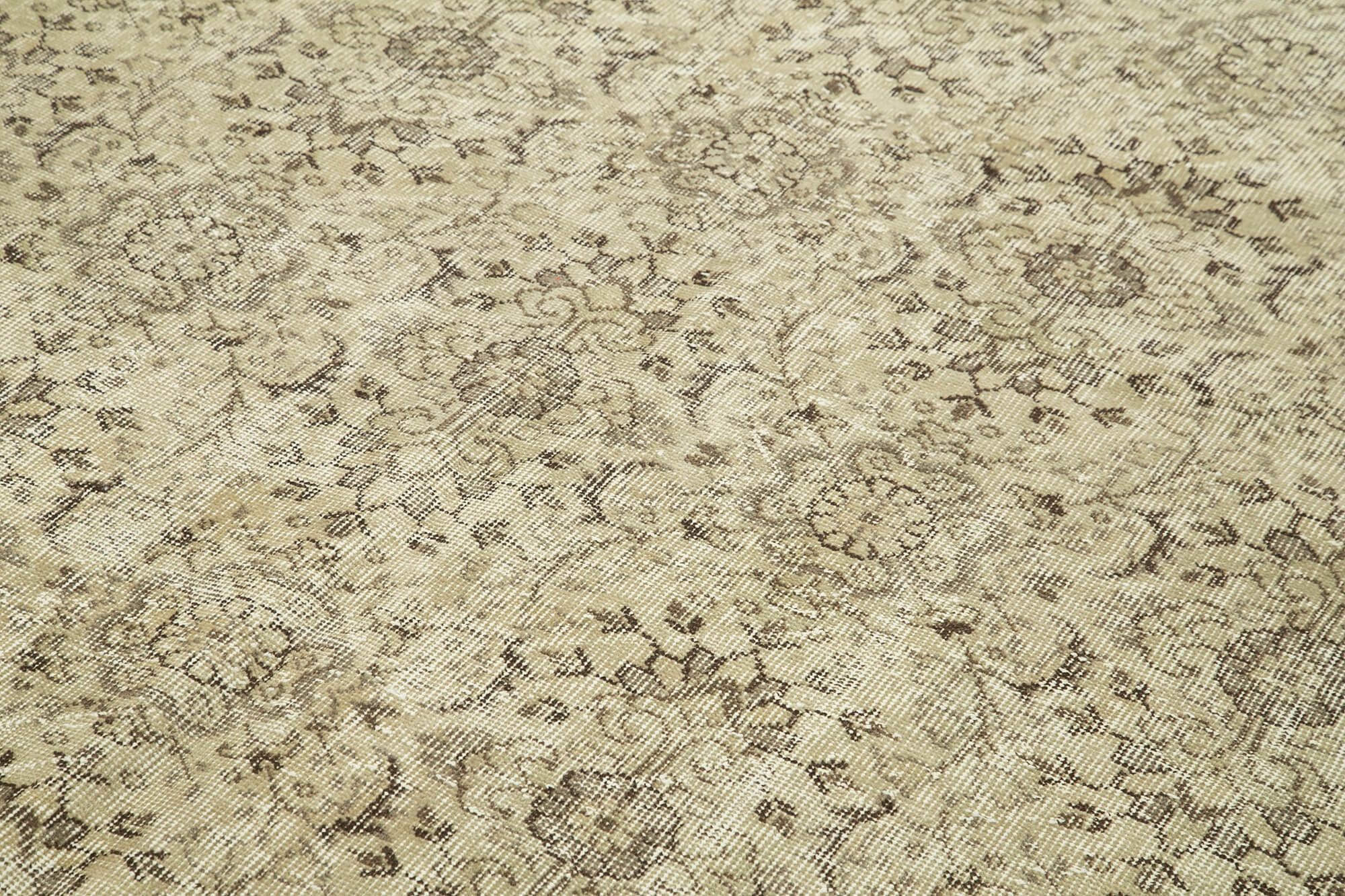 Handmade antique oriental beige carpet 208 cm x 303 cm