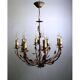 Lustre végétal en métal doré, 1960