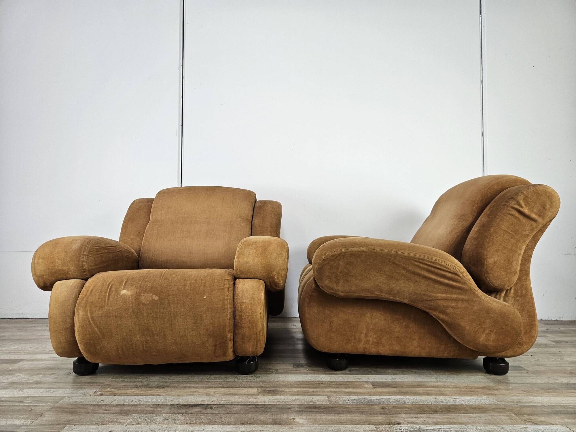Pair of 1970s fabric armchairs