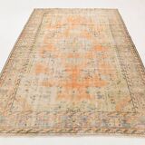 6x10 Peach Orange Large Vintage Rug, 184x290 Cm