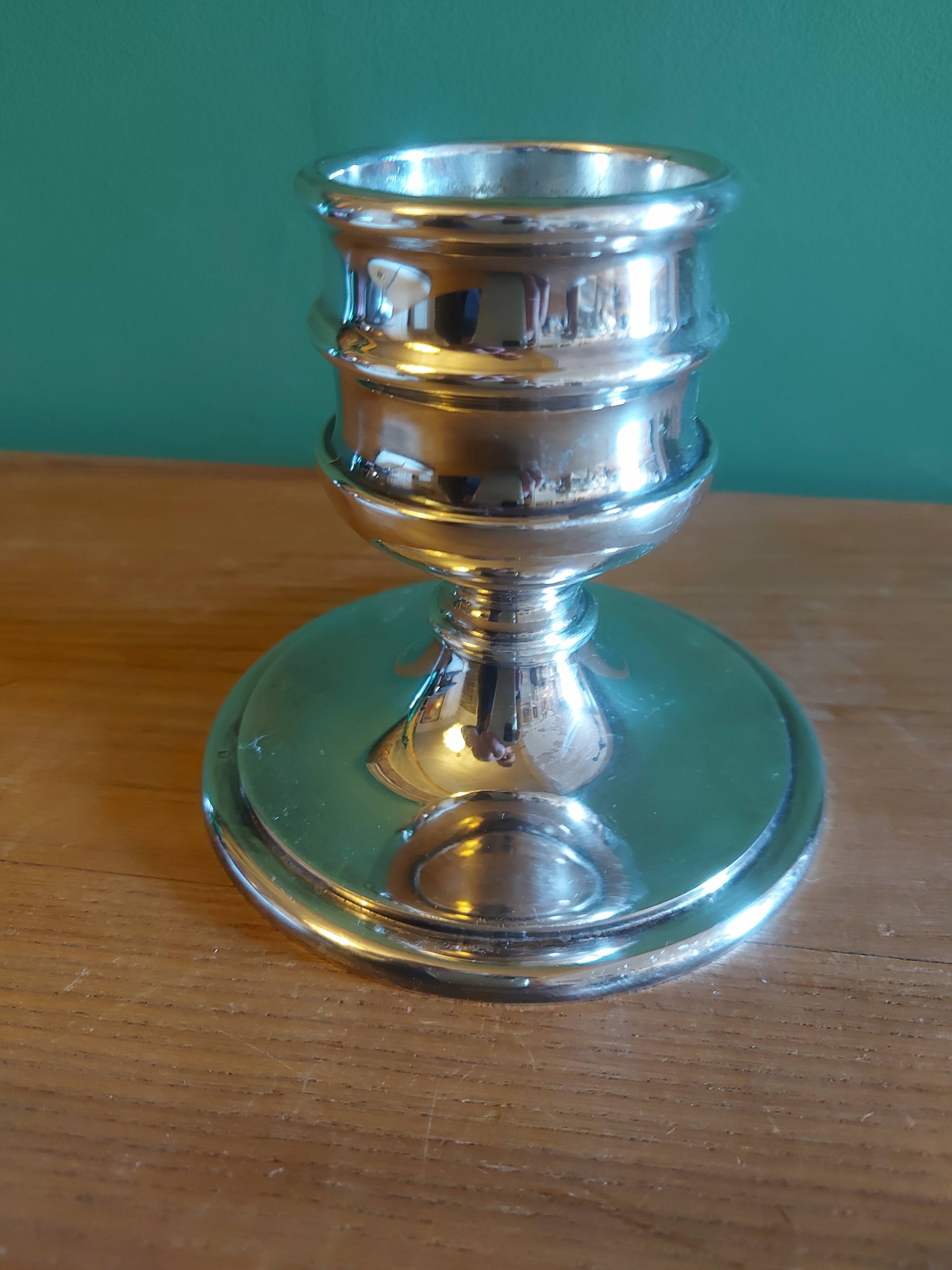Silver metal design candle holder