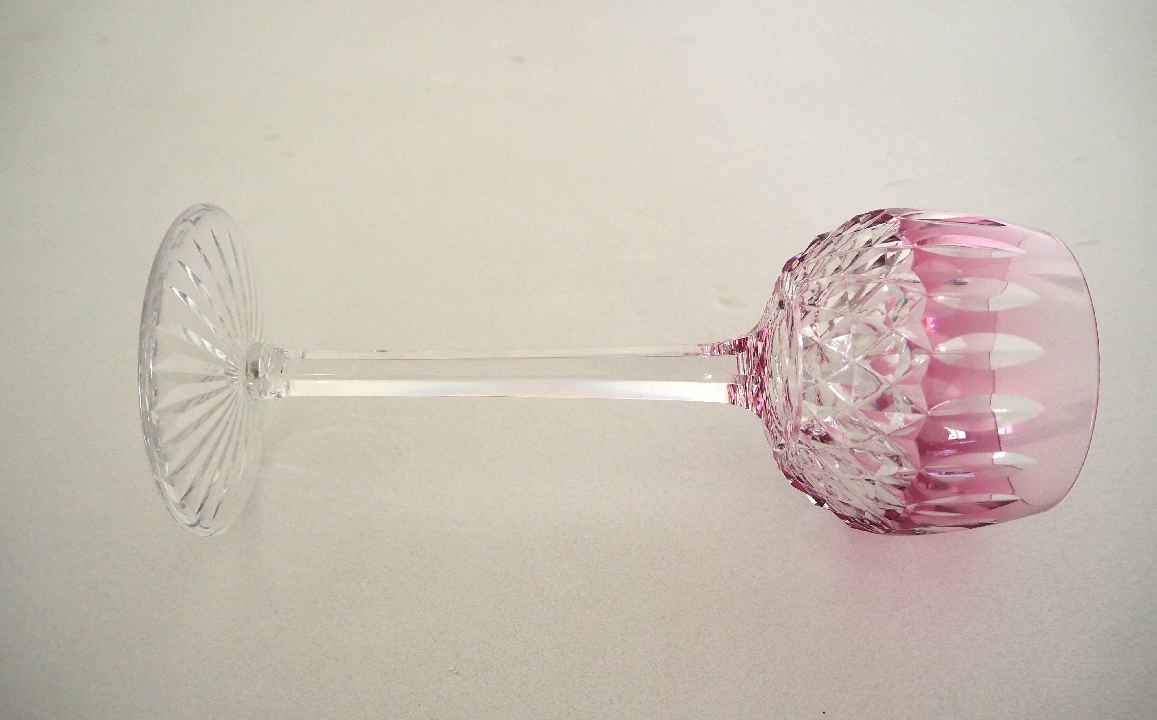 Crystal glass, roemer rose Saint-Louis