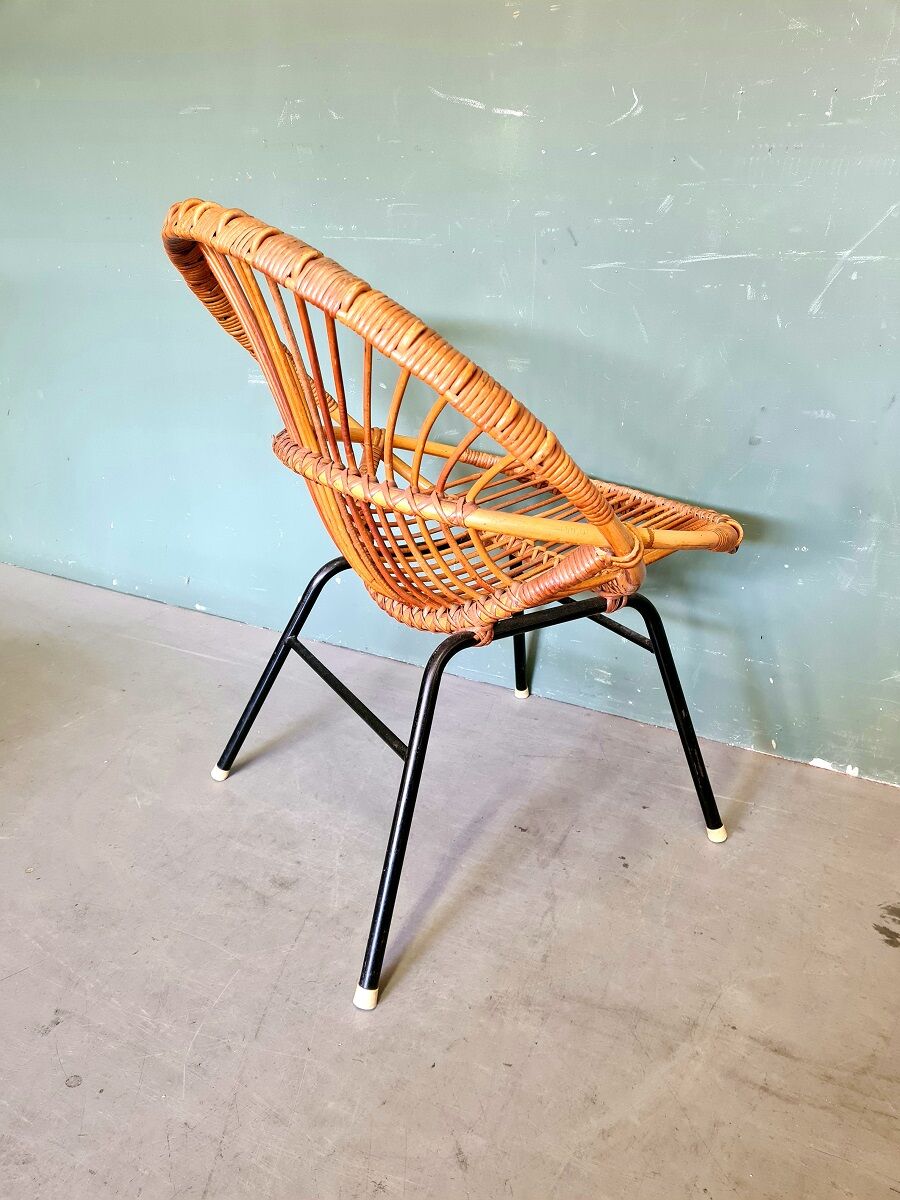 Vintage Dirk Van Sliedrecht Rattan Chair.