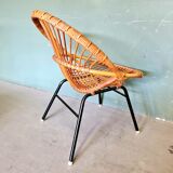 Vintage Dirk Van Sliedrecht Rattan Chair.
