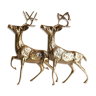 Pair of brass deer