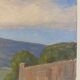 Old painting, Landscape Monts du Lyonnais, signed and dated 1946