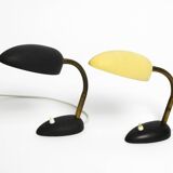Pair of small 1950s metal table lamps with goosenecks by Gebrüder Cosack