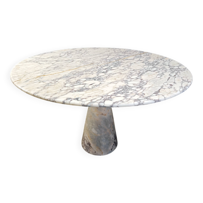 Table à manger ronde vintage en marbre des années 1970
