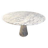 Vintage round marble dining table 1970s