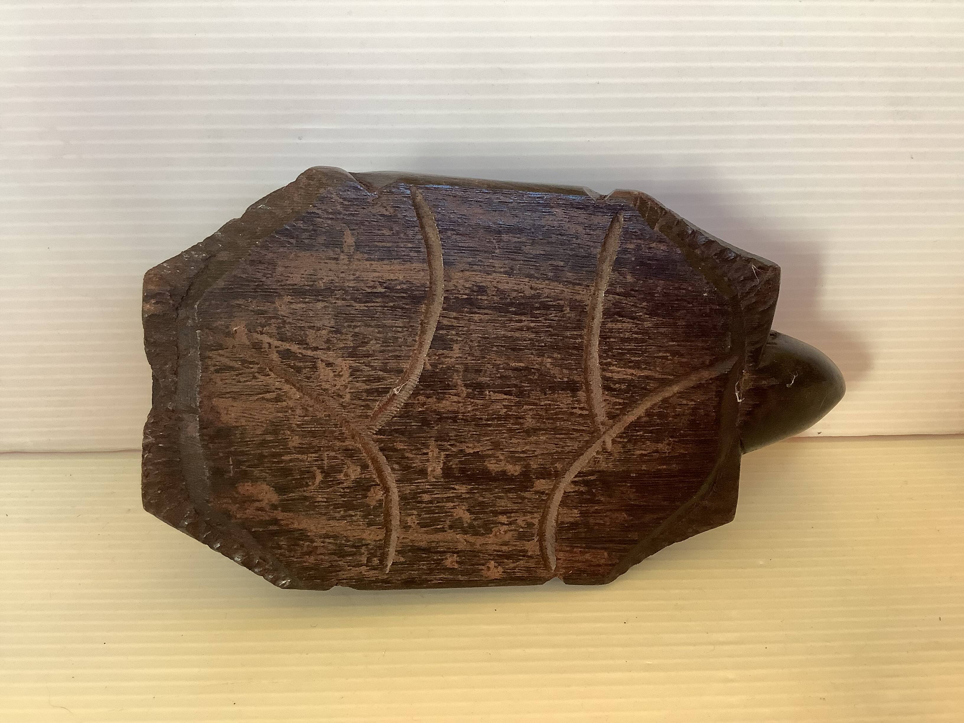 Solid wood turtle ashtray pocket emptier