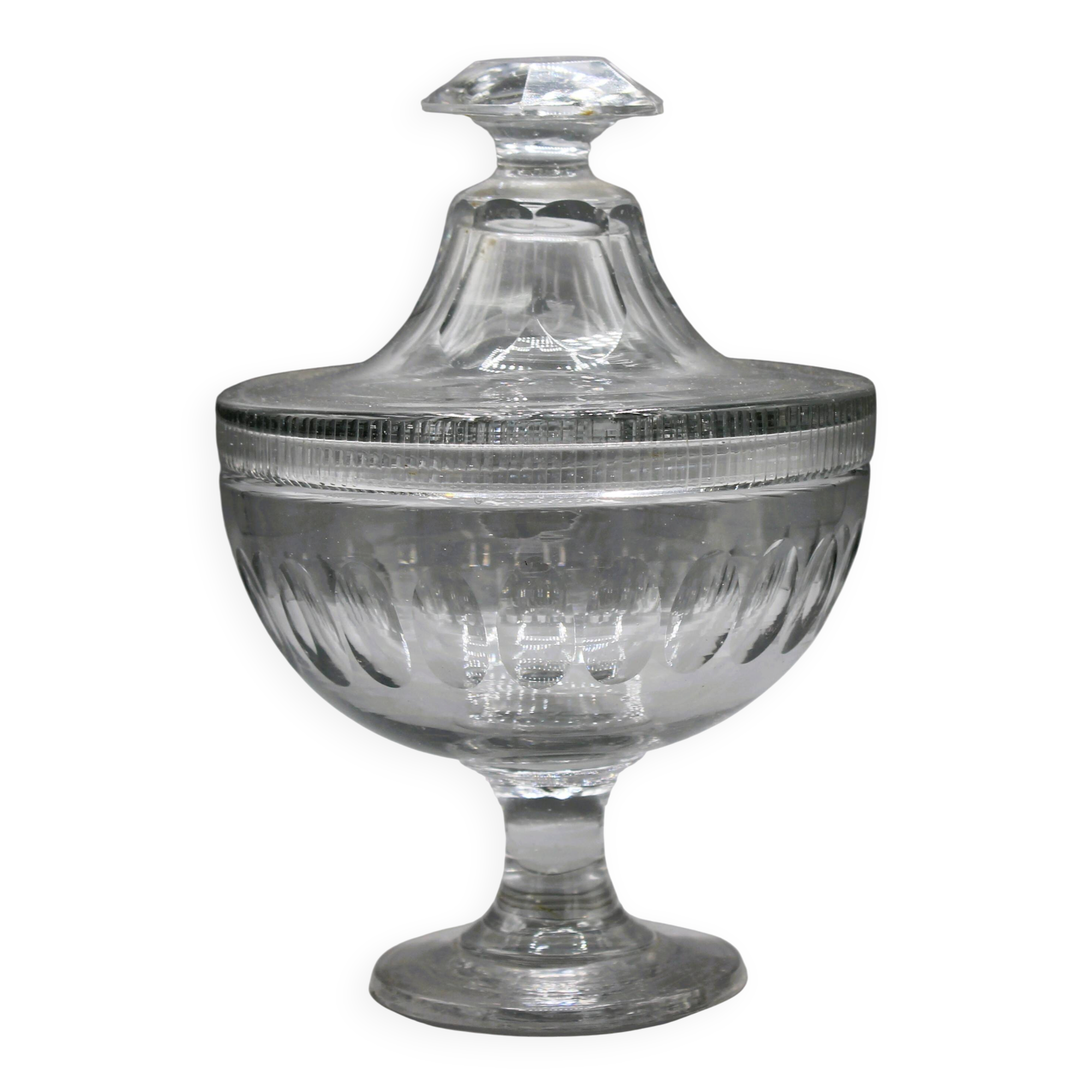 Ancien drageoir bonbonniere coupe cristal 19 xix eme bacarat