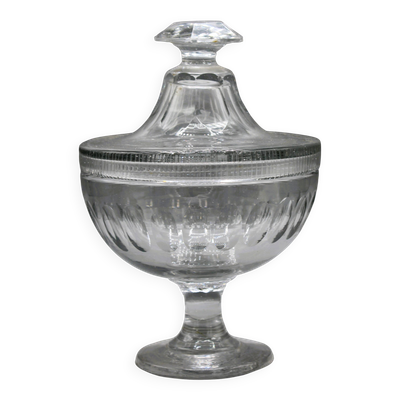 Ancien drageoir bonbonniere coupe cristal 19 xix eme bacarat