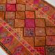 Long Tapis Couloir Vintage Orange et Fuchsia à Motifs Géométriques,91x278Cm