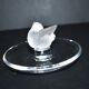 Lalique ashtray bowl Cheeky Sparrow crystal frosted and signed