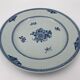 Plate in porcelain blue and white china xviii floral decoration