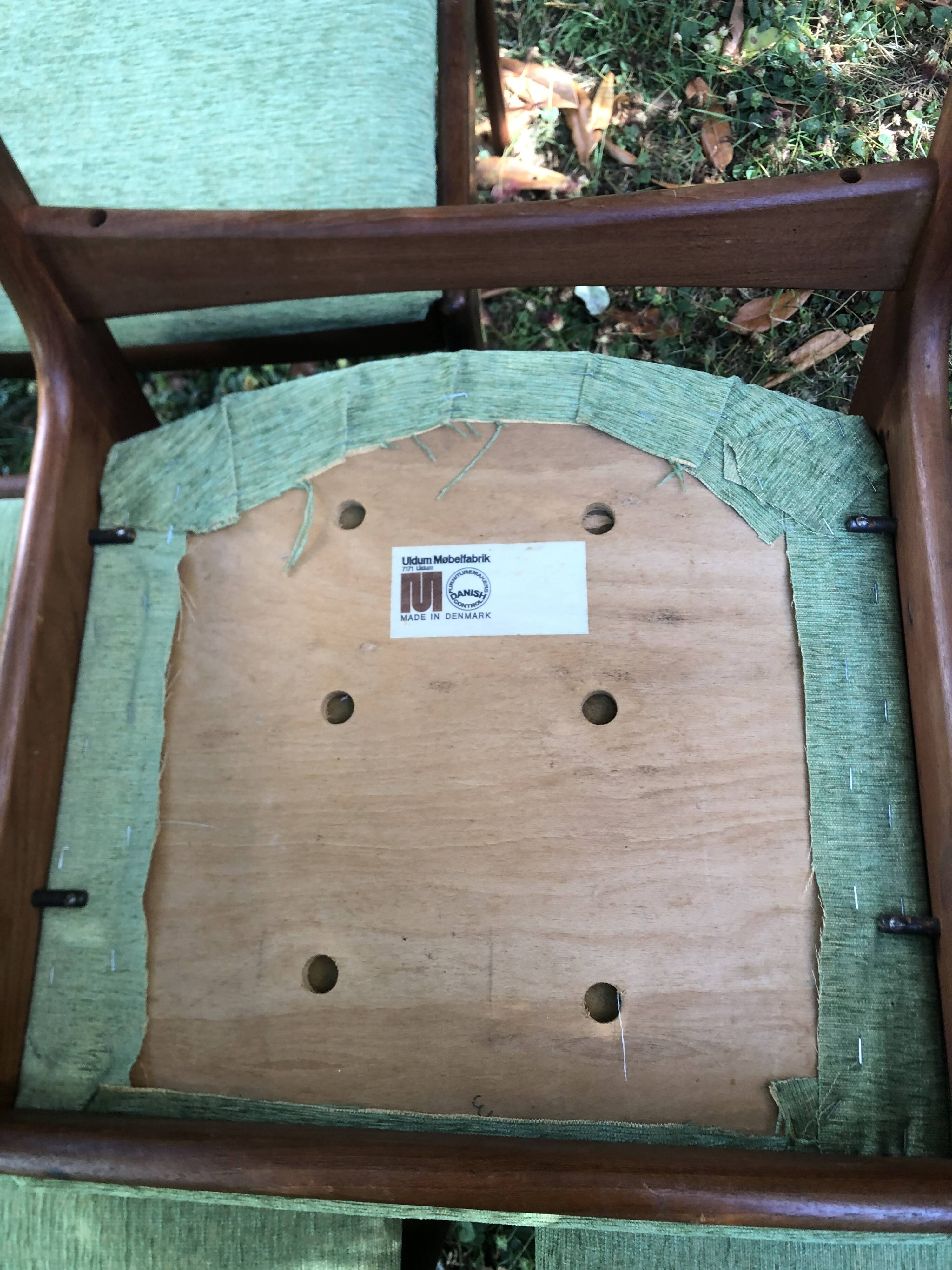 Danish Scandinavian teak chairs Uldum Möbelfabrik 60s