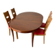Table en bois ovale 6/8 personnes et 4 chaises art déco